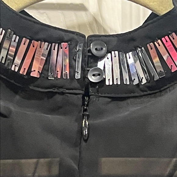 NWT-Boston Proper Black and Silver Long Sleeve Sequins Evening Dress - Picture 10 of 15